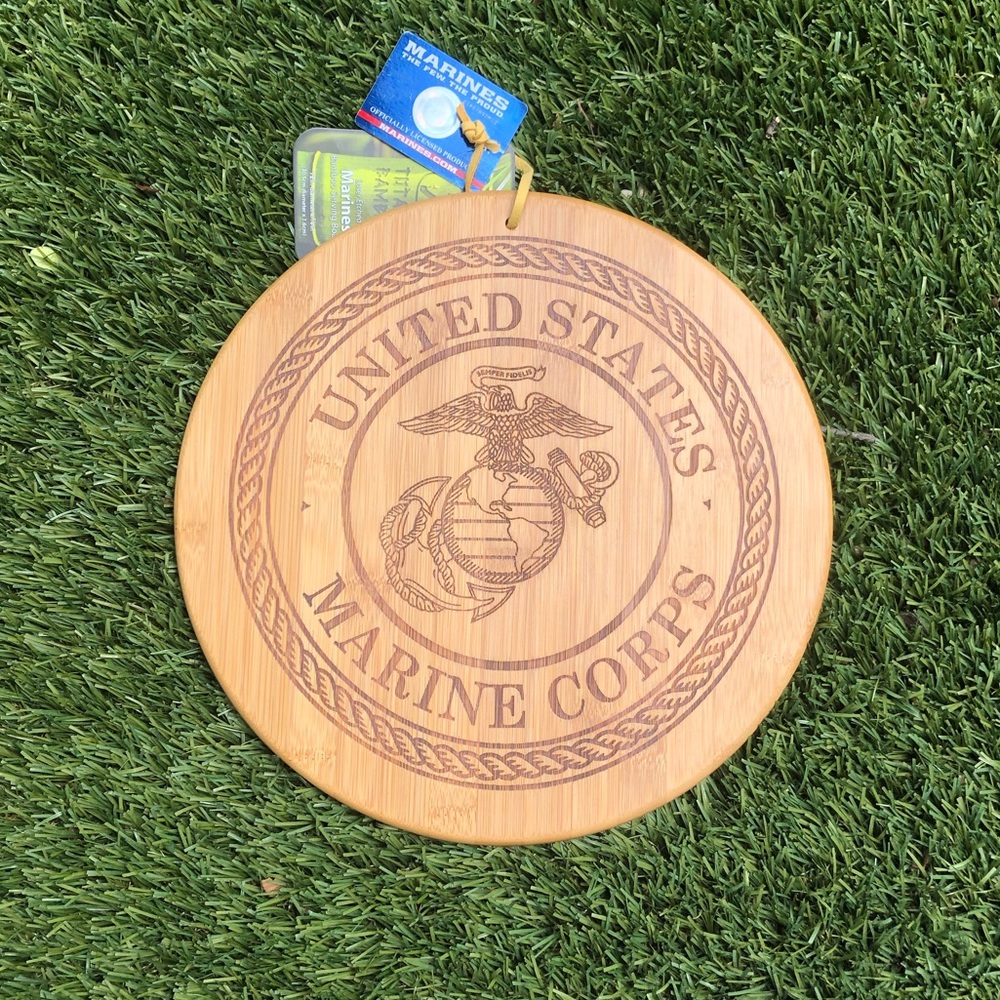 USMC Brand new Marine Corps cutting board in bamboo